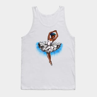 African America ballerina with rainbow corn row hair style #001 - brown skin ballerina Tank Top